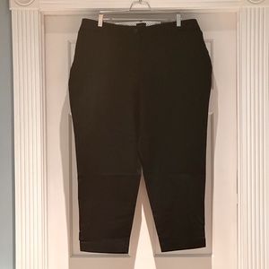 Perfect Crop Pants. Black chinos. Talbots 18W.  Cropped slim leg